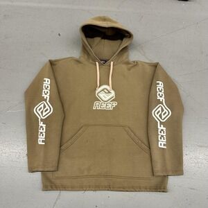 Reef Hoodie Mens Medium Brown Fleece Pullover Sweatshirt Logo Graphic Surf
